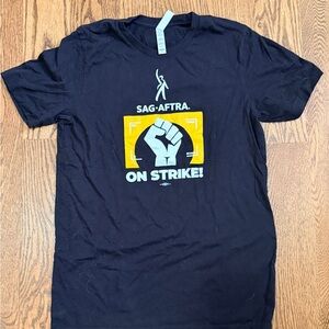 Black SAG-AFTRA On Strike T-Shirt